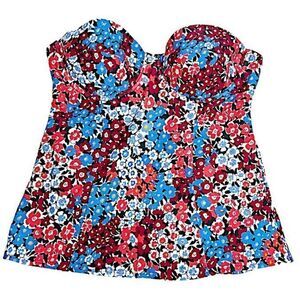 Ann Taylor LOFT Beach Floral Tankini W/Removable Strap NWT Medium
